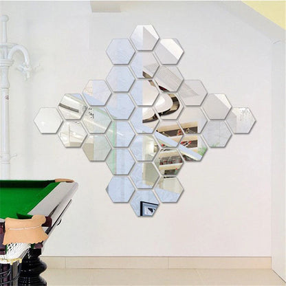 12 Self-Adhesive Mirror Wall Stickers 