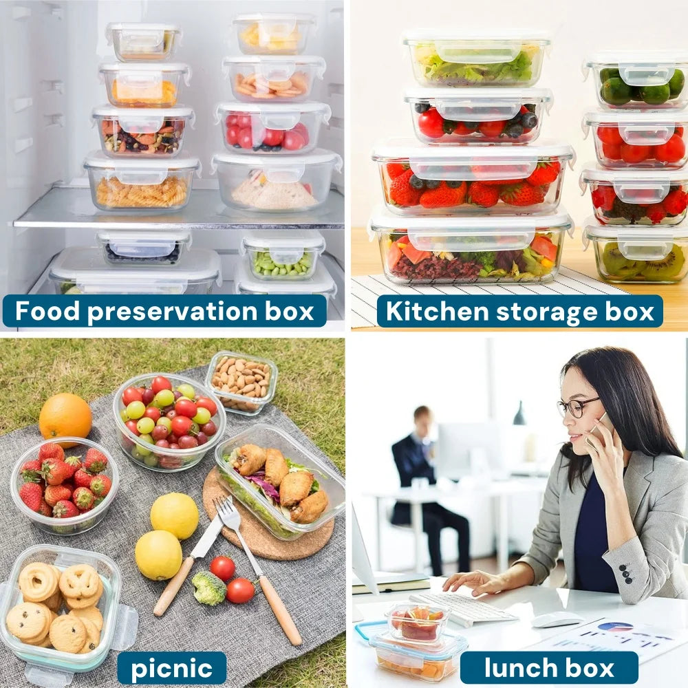 Glass Lunch Box Food Storage Containers BPA Free