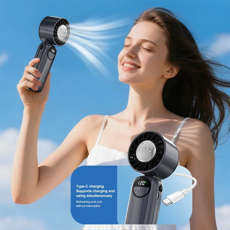 New Handheld Portable Cooling Fan 120 Speeds Adjustable Refrigeration 