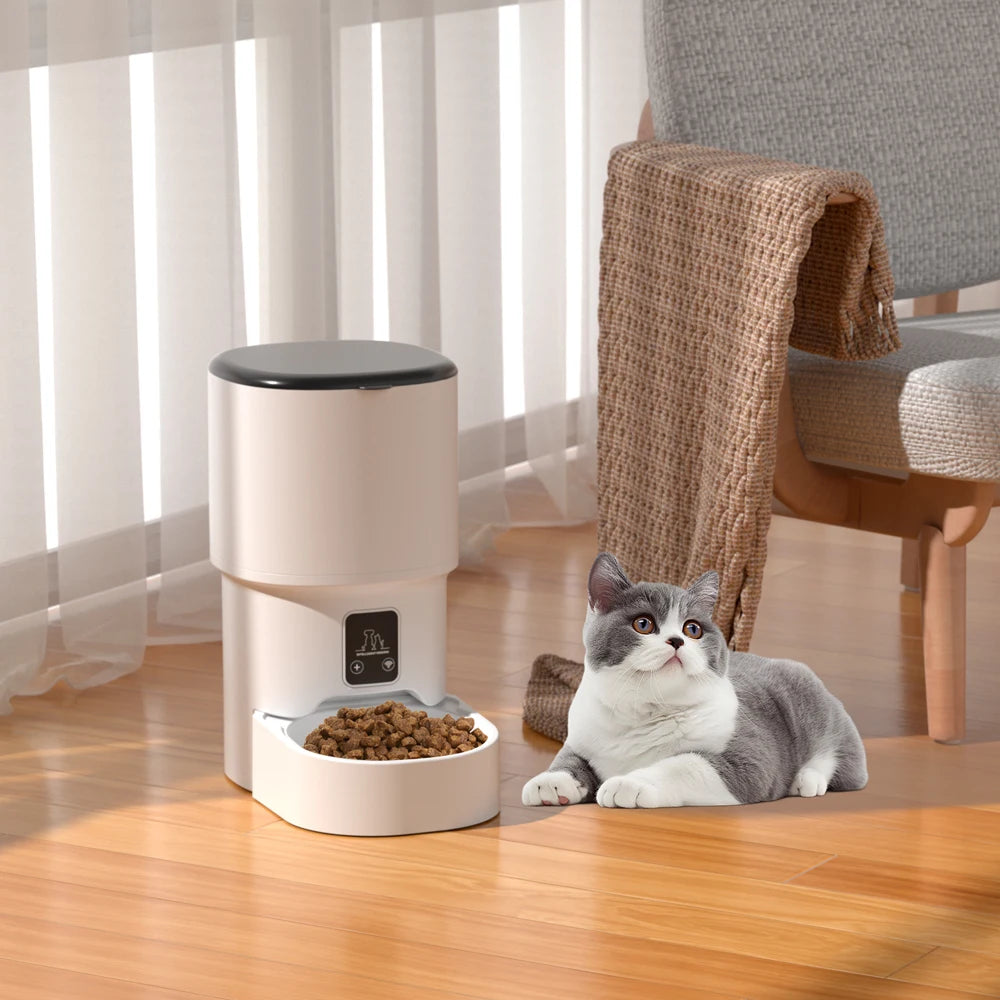 ZYFreeder® 4L WIFI Button Automatic Cat and Dog Pet Smart Feeder (No 5V 1A Plug)