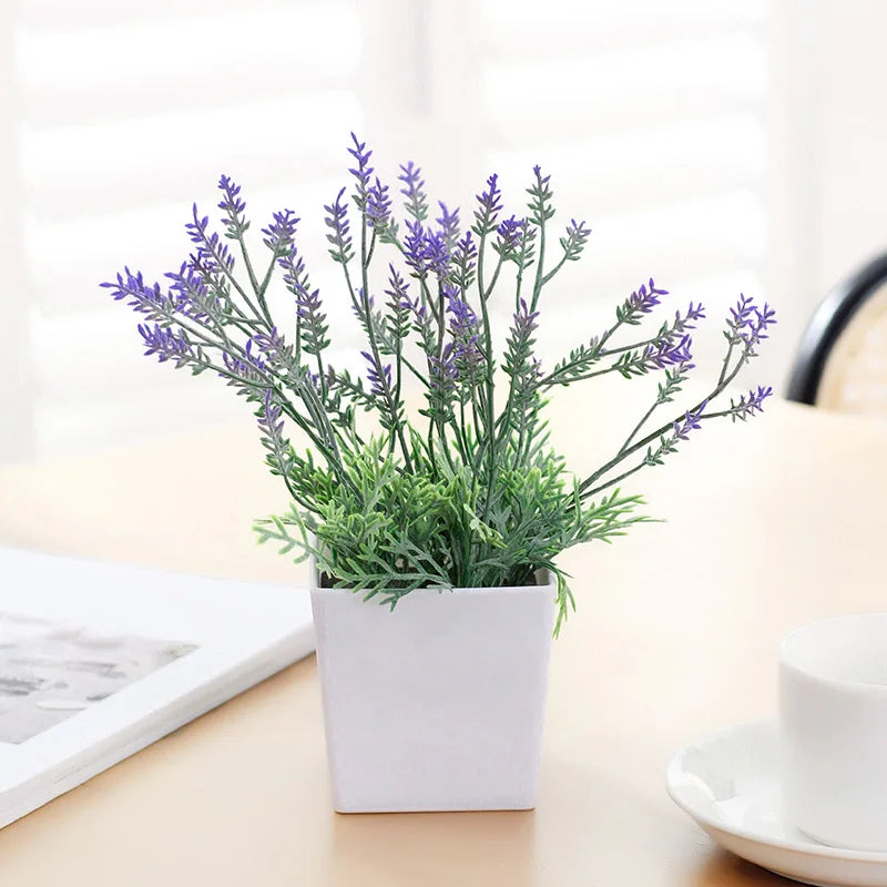 Lavender Pot Plastic Plant