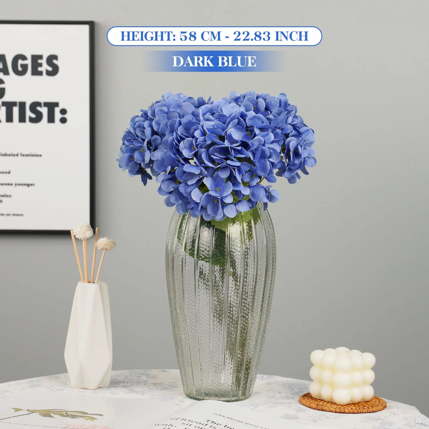 58Cm Silk Artificial Flowers Hydrangea Bouquet 