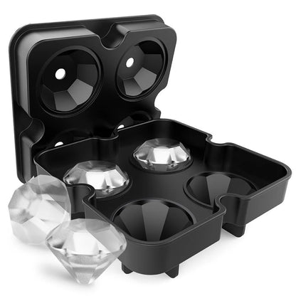 LMETJMA® Large Ice Cube Ball Trays Silicone for Freezer with Lid Reusable Whiskey