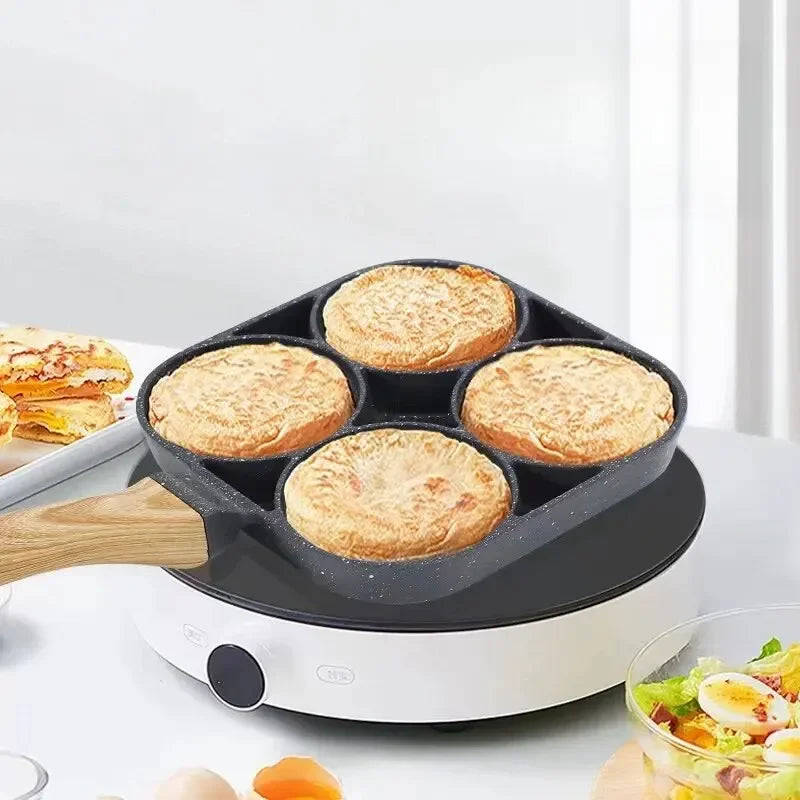 Egg-Pancake Frying Pan Nonstick 4-Cups Breakfast Maker Kitchen Accessories