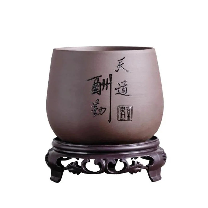 Chinese Style Purple Clay Flower Pot Home Garden Decor