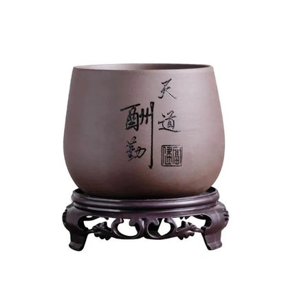 Chinese Style Purple Clay Flower Pot Home Garden Decor