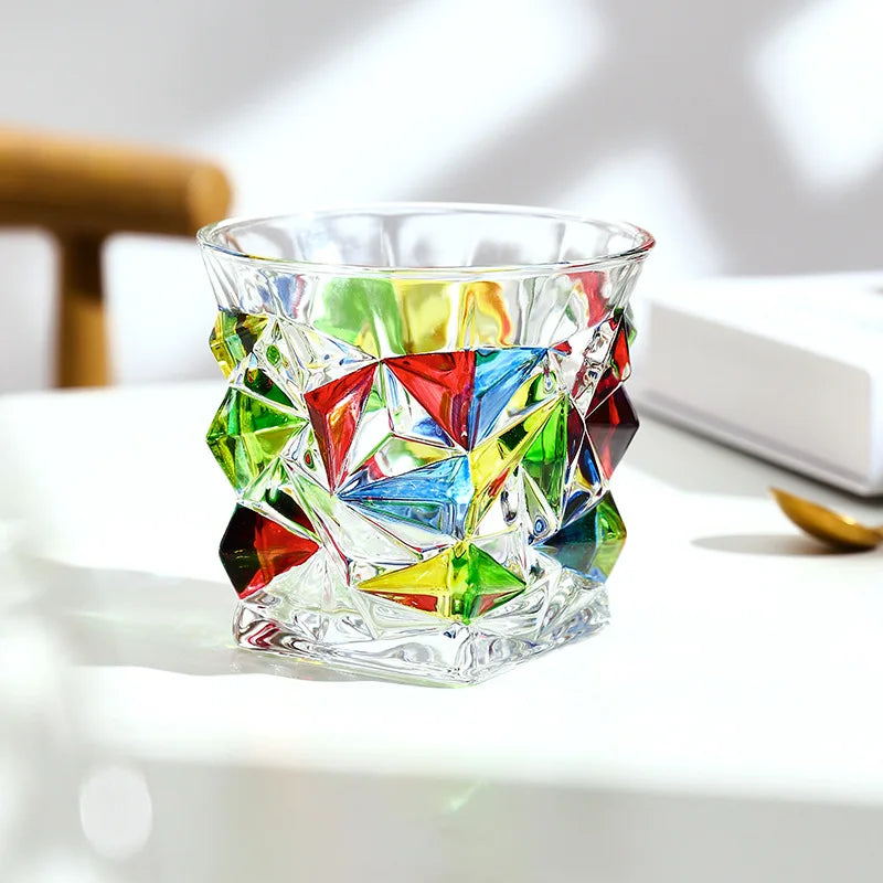 300ML Stained Crystal Glasses Aesthetic European Style 