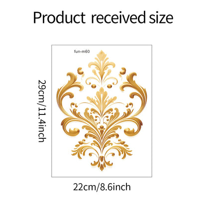 Golden Pattern Decorative Toilet Wall Sticker for Bathroom Decor 