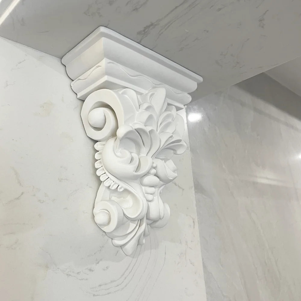 European Style PU Beam Support Finished Shape Villa Exterior Wall French Carved Elephant Trunk Curved Arch Non-Gypsum Dumb Decor