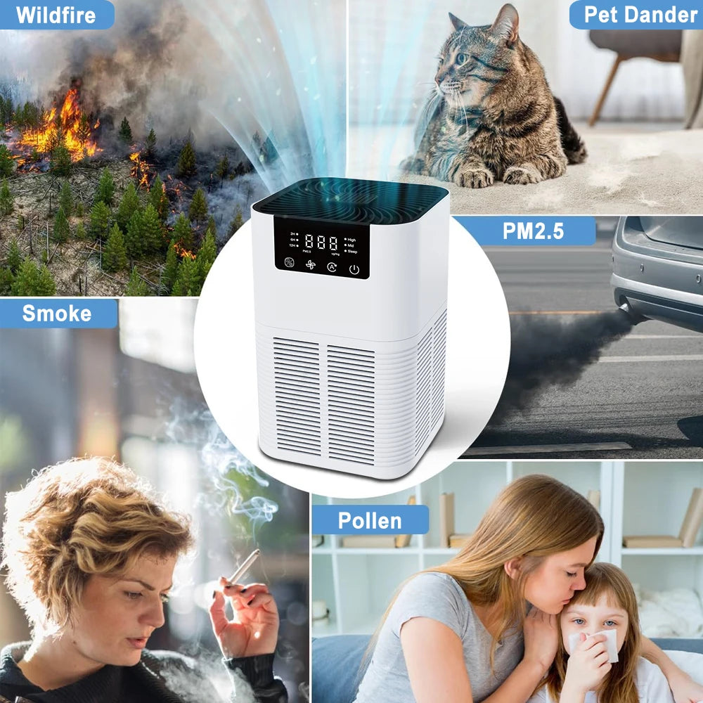 Air Purifier Smoke Odor Negative Ion Generator 