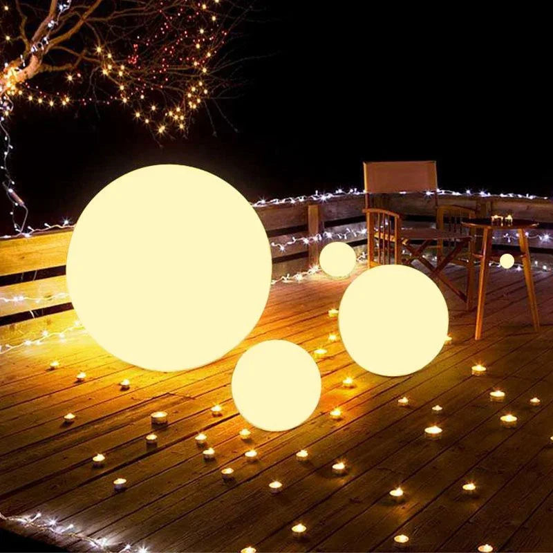 LED Ball Solar Lamp Outdoor Garden Lighting Remote Control 