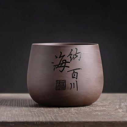 Chinese Style Purple Clay Flower Pot Home Garden Decor