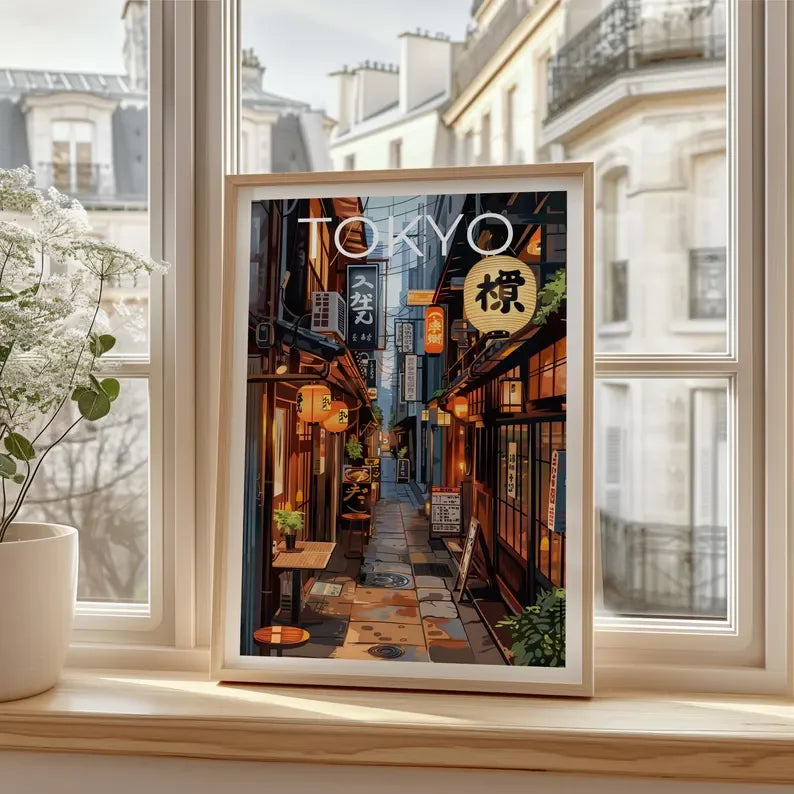 Tokyo Cityscape Canvas Print Japanese Bar Art Home Decor
