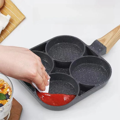Egg-Pancake Frying Pan Nonstick 4-Cups Breakfast Maker Kitchen Accessories