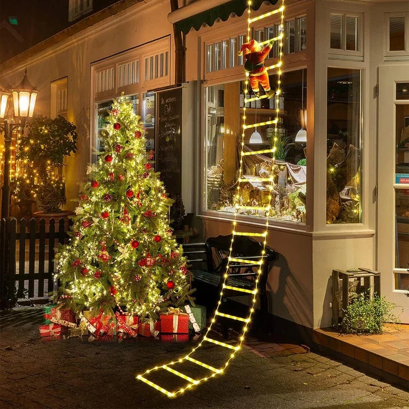 Santa Claus Climbing Ladder String Lights LED 