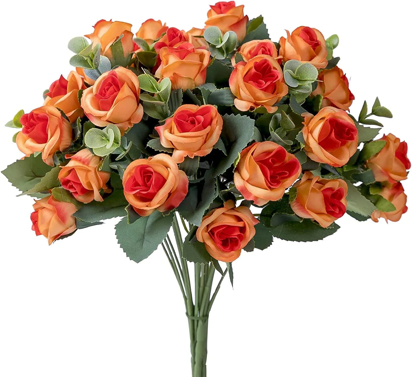 10 Artificial Flower Silk Rose White Eucalyptus Leaves Peony Bouquet Fake Flower for Wedding Table Party Vase Home Decor