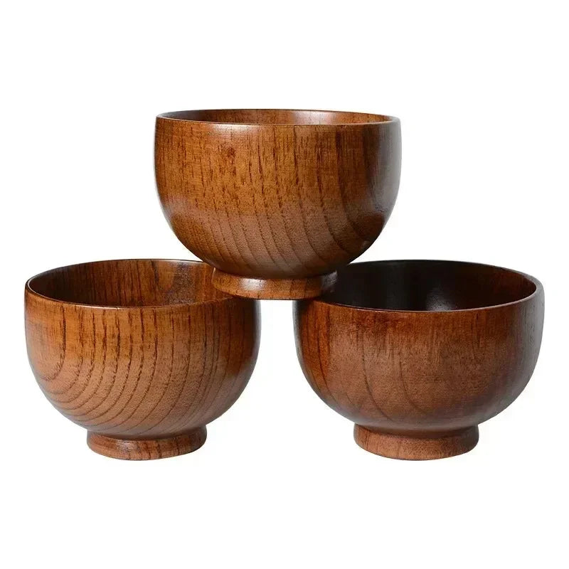 Japanese Style Wooden Soup Bowl 
