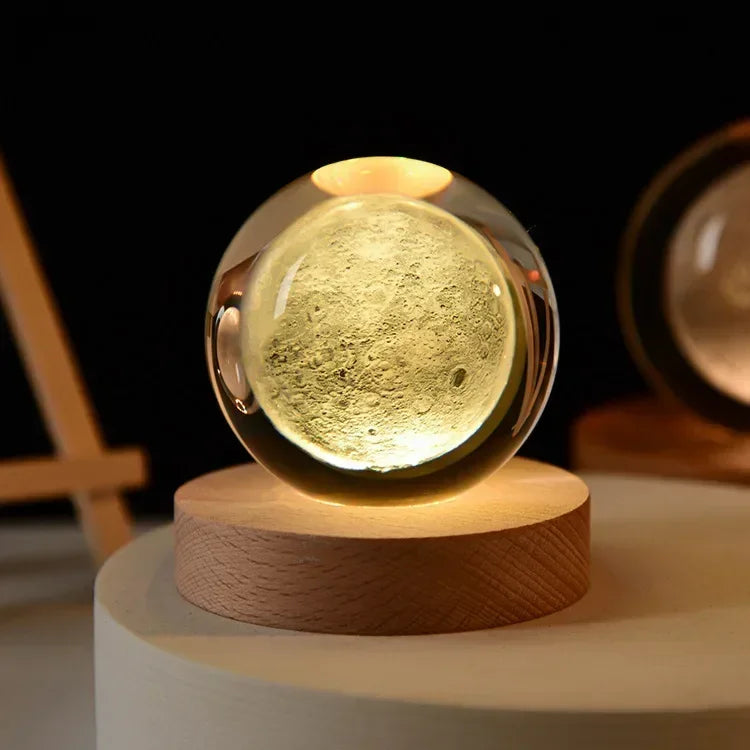 Moon Crystal Sphere Night Light 