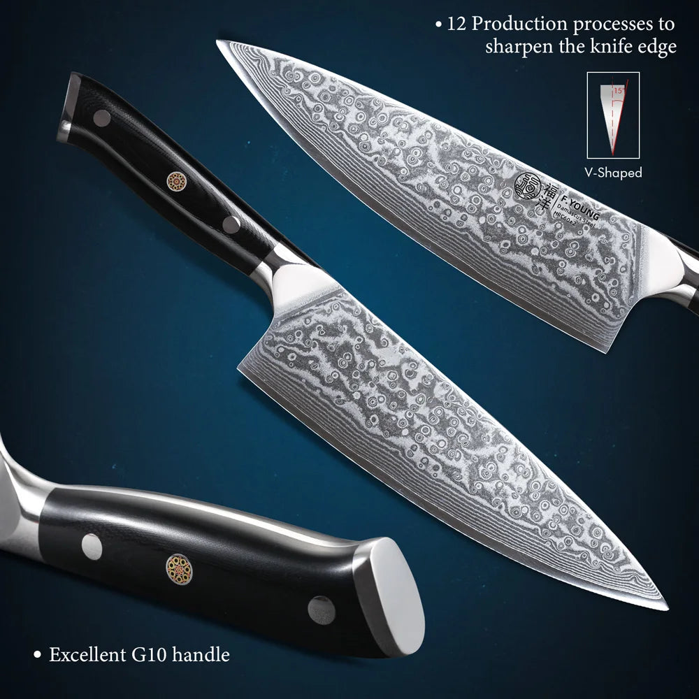 Professional Chef's Knives Japanese 67 Layer Damascus Steel 