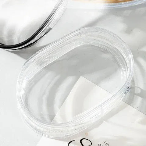 Portable Mini Transparent Charging Cable Storage Bag with Zipper Multifunctional Headphone Case Travel Accessories with Keychain