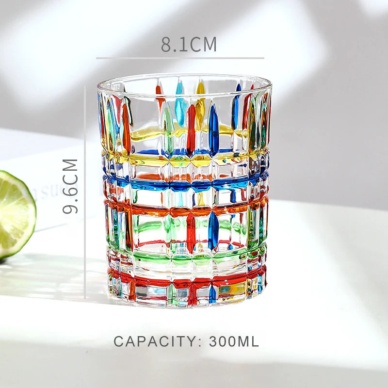 300ML Stained Crystal Glasses Aesthetic European Style 