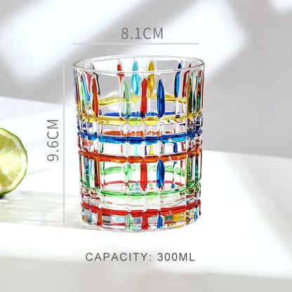 300ML Stained Crystal Glasses Aesthetic European Style 