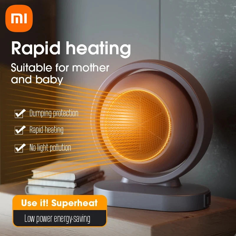 Mini Portable Electric Heater Fast Heating Stove Heater Portable Hot Air Blower Bathroom Fan Desktop Room Space Heater