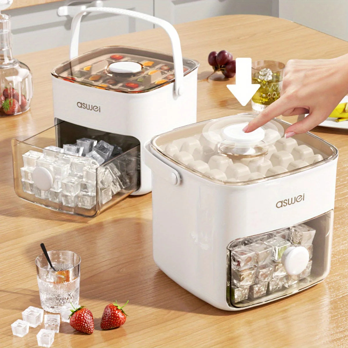 48-Cube Ice Maker with Easy-Press Lid 