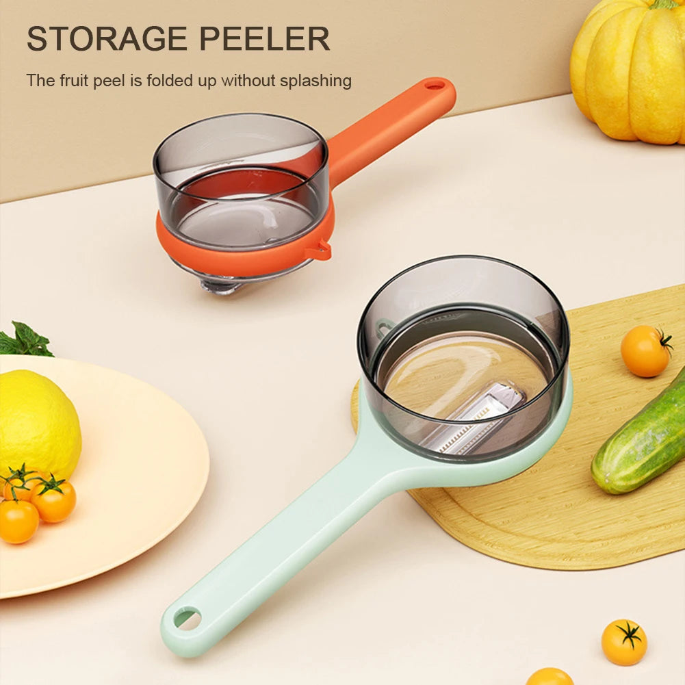 Multifunctional Peeling Knife with Storage Box Manual Apple Peeling Cutter Portable Veggie Potatoes Peelers Kitchen Accessories