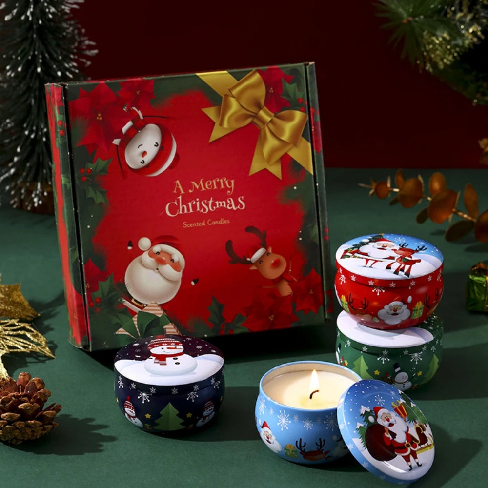 4Pcs Scented Christmas Candles Fragrance