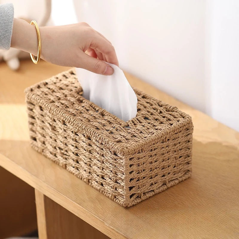 New Woven Grass Tissue Storage Box 