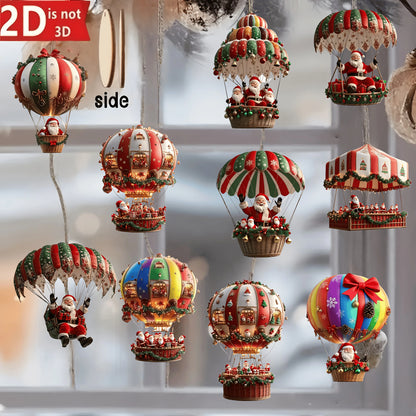 10Pcs Christmas Wooden Pendant Christmas Tree Decoration