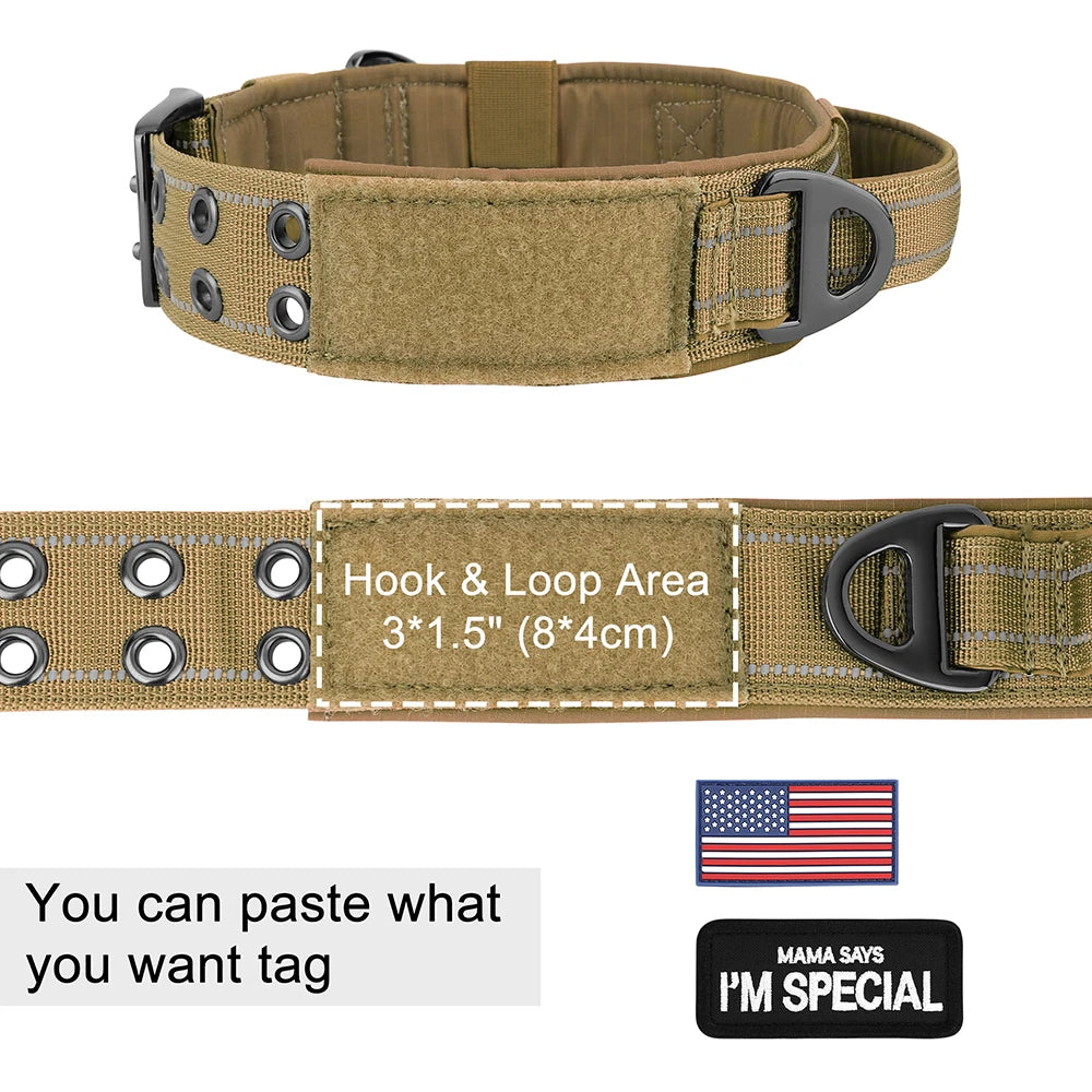 Military Tactical Dog Collar Pet Training 