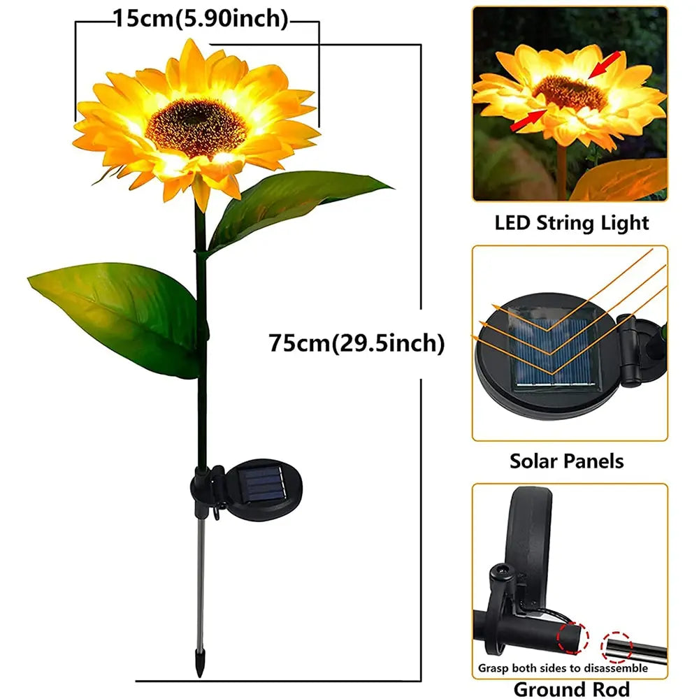Solar Sunflower Outdoor Light