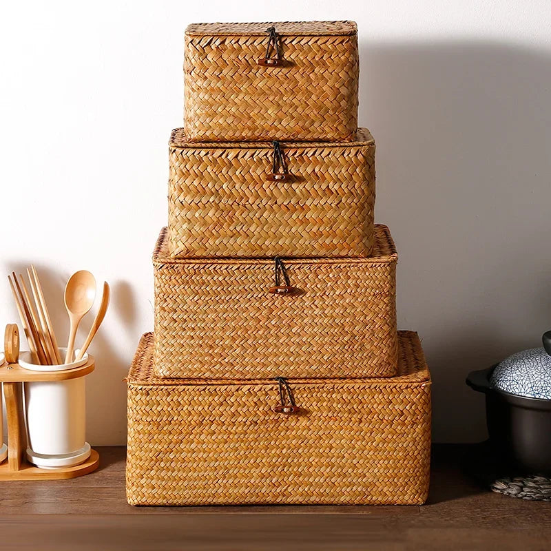 Handmade Seagrass Woven Storage Box 