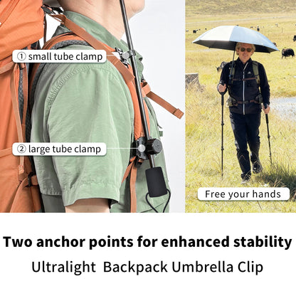 Hiking Umbrella Ultralight Outdoor with Backpack Clip – Sun & Rain Protection