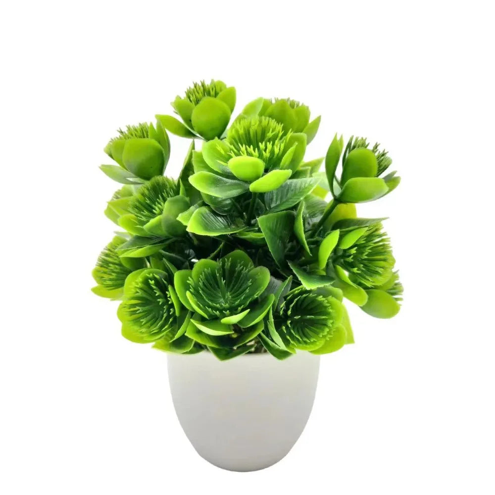 New Mini New Fake Potted Flowers Bonsai Table Decor Artificial Flower False Plants Potted Ornaments Home Garden Decor