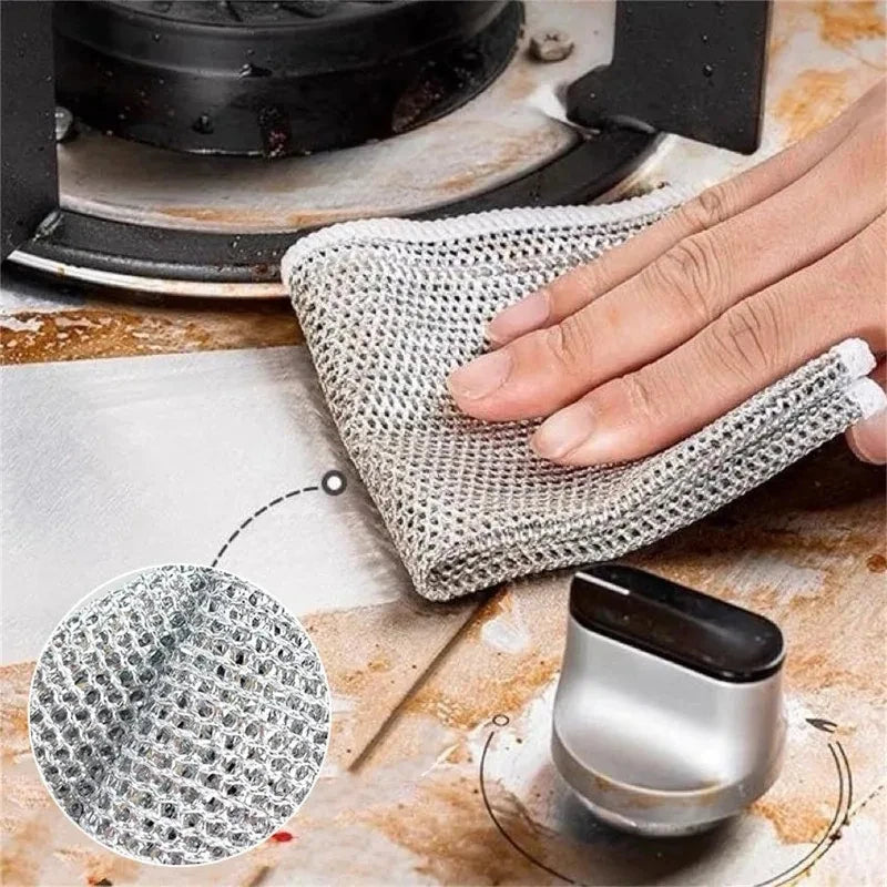 20/5Pcs Thickened Steel Wire Cleaning Cloth Kitchen Towel