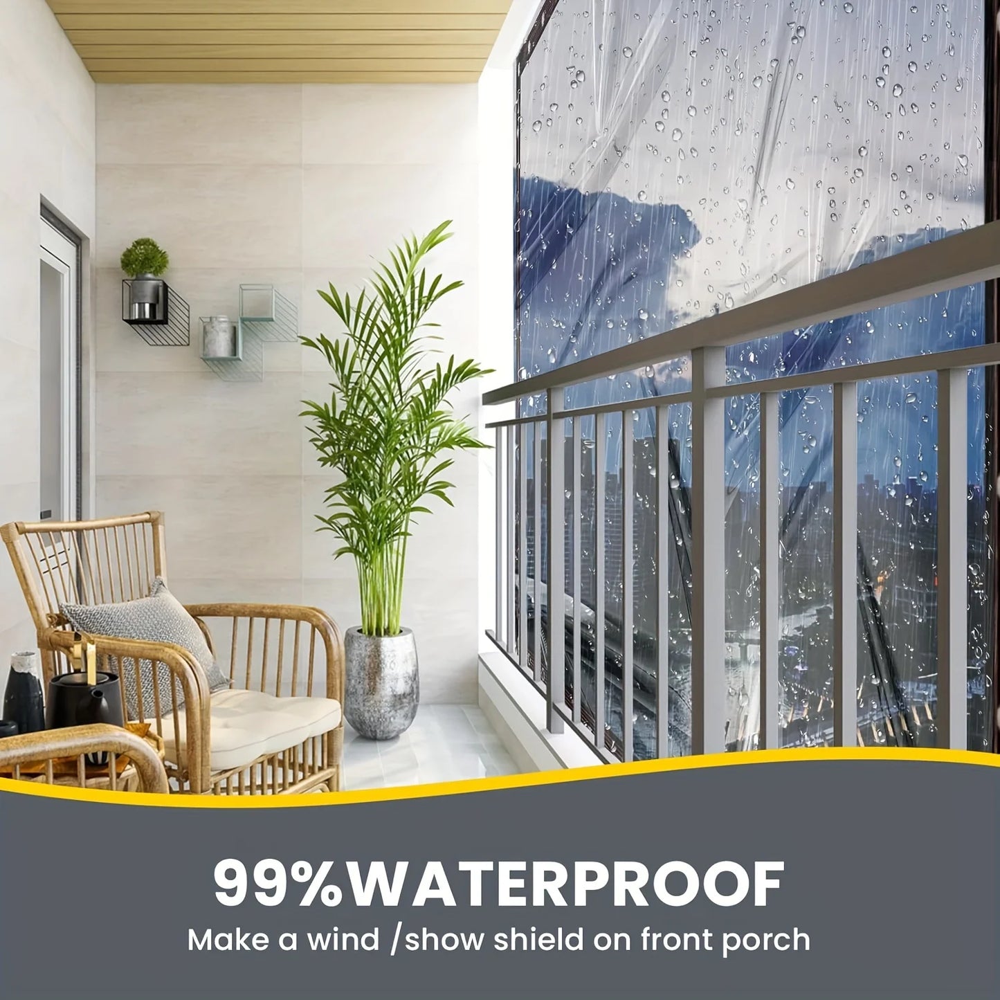 1Pc Clear Waterproof Tarps with Grommets