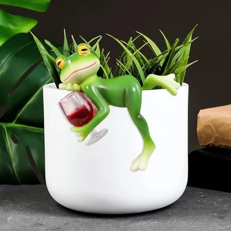 Miniature Frog Figurines Plant Decorations for Pots, Funny Frog Garden Decor 