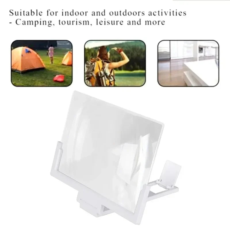 VIKEFON® 12/14In Mobile Phone Screen Amplifier 3D Magnifying Glass Stand 