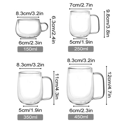 Double Wall High Borosilicate Glass Mug 