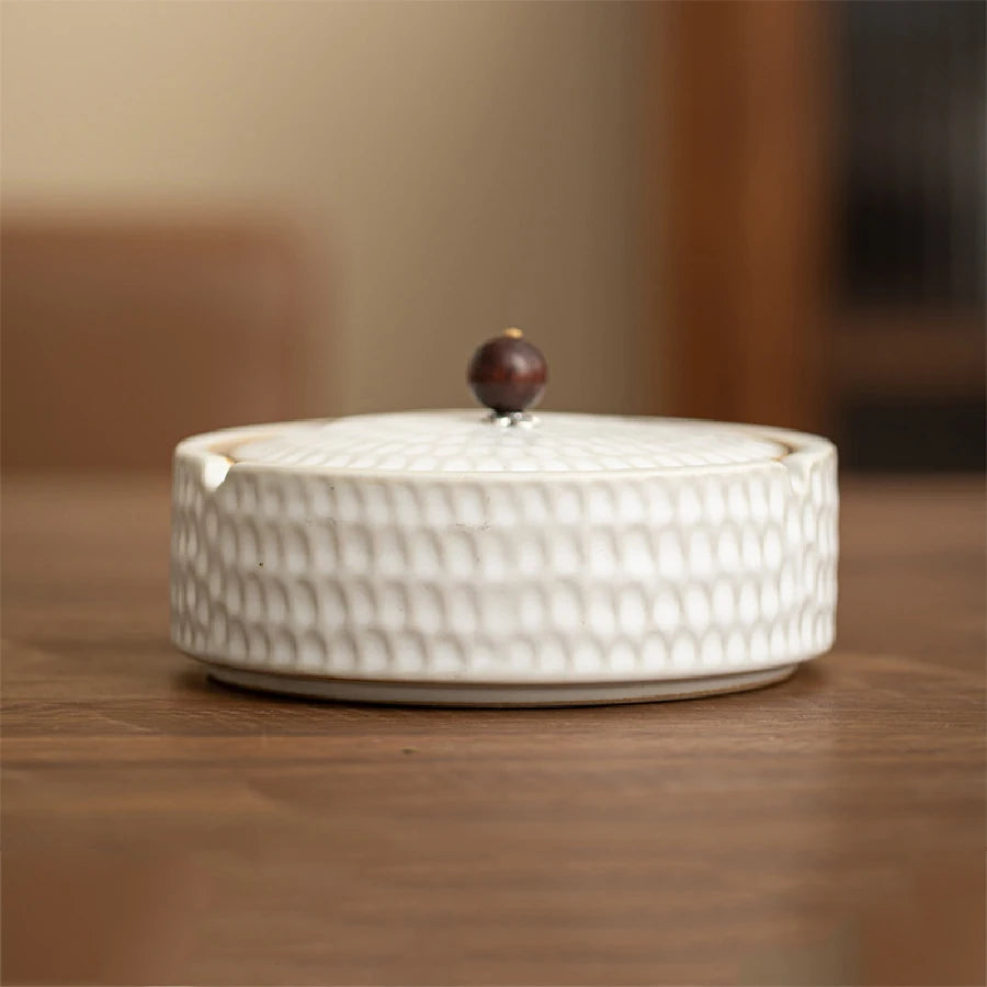 Ceramic Ashtray with Lid Home Office