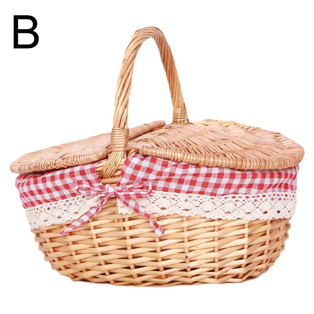 Handmade Wicker Picnic Basket 