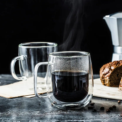 Double Wall High Borosilicate Glass Mug 
