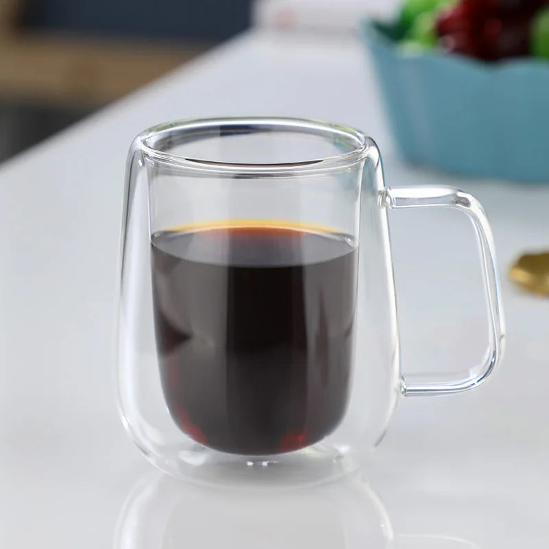 Double Wall High Borosilicate Glass Mug 
