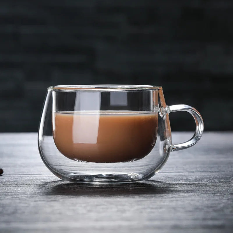 Double Wall High Borosilicate Glass Mug 