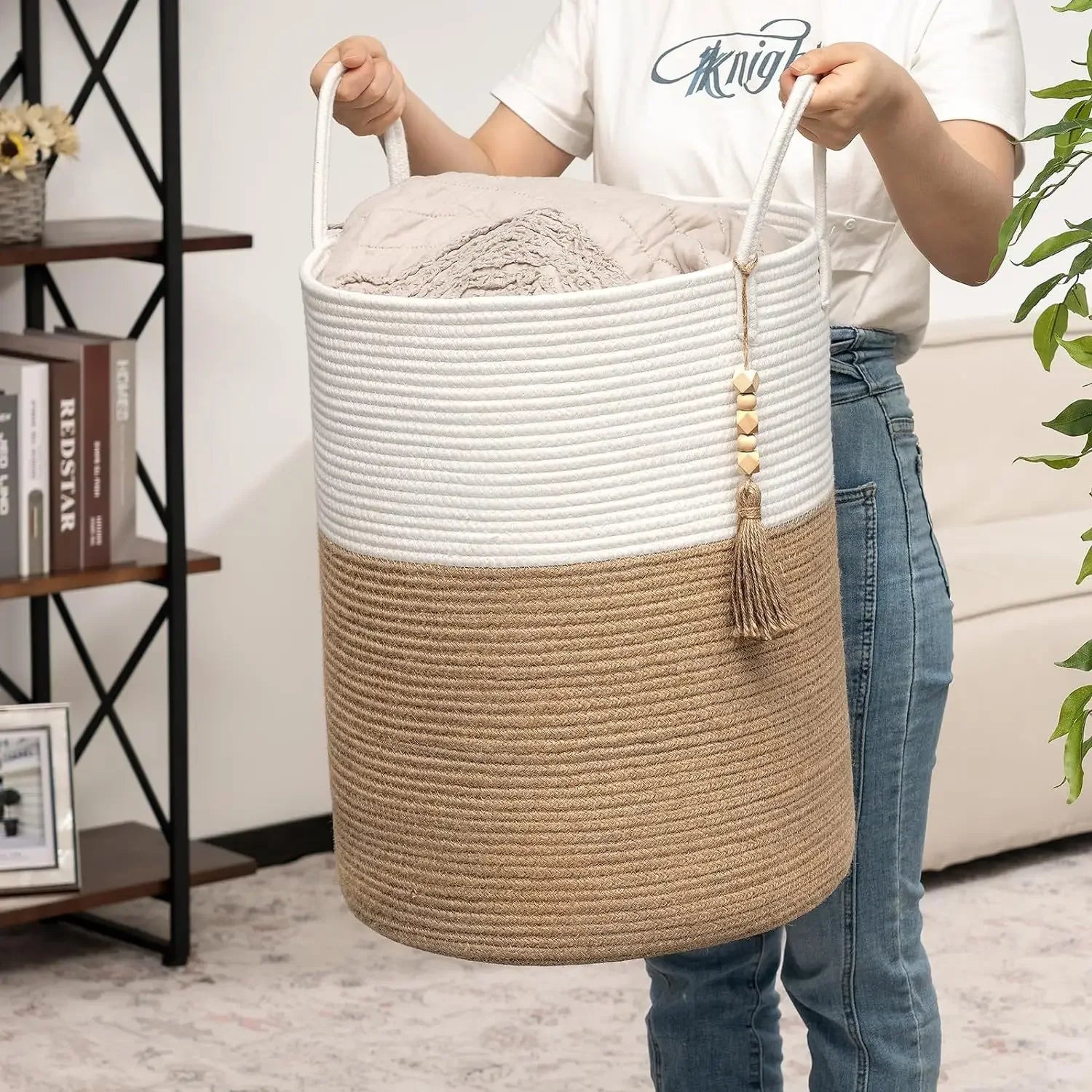 Cotton Laundry Large Storage Basket 