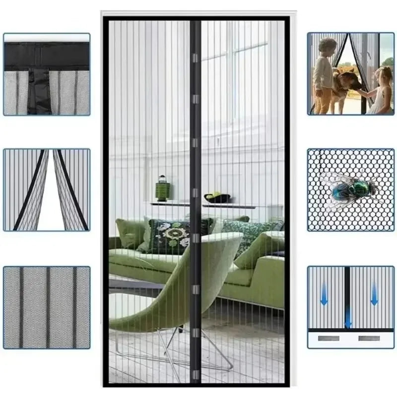 Anti-Mosquito Auto-Close Magnetic Door Mesh 