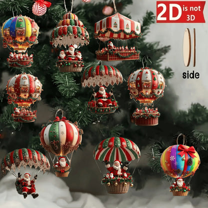 10Pcs Christmas Wooden Pendant Christmas Tree Decoration